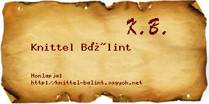 Knittel Bálint névjegykártya