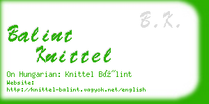balint knittel business card